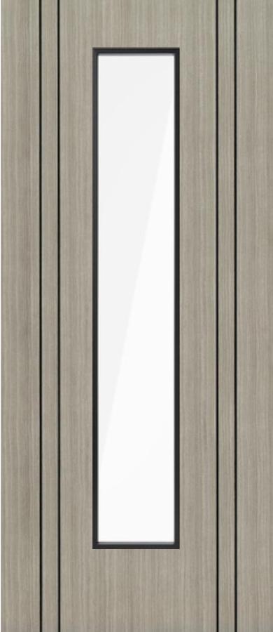 Capri Light Grey Laminate Door with Clear Glass (pre-finished)