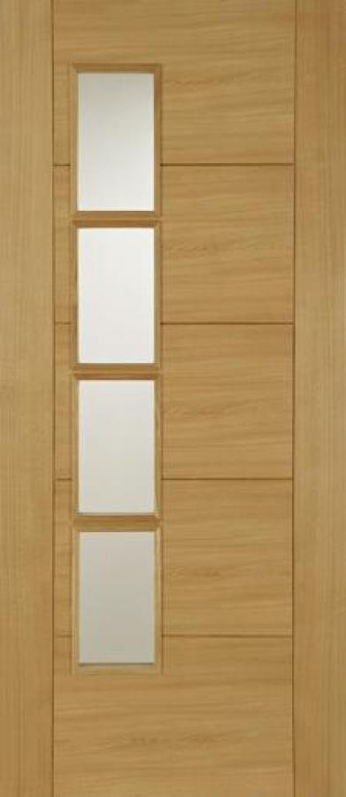 Iseo Deluxe Internal Oak Offset Glazed Door (pre-finished)