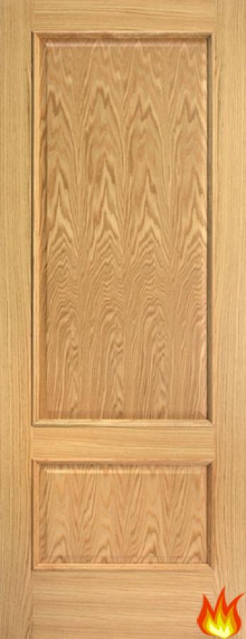 Iris 2 Panel Interior Oak Fire Door with Raised Mouldings