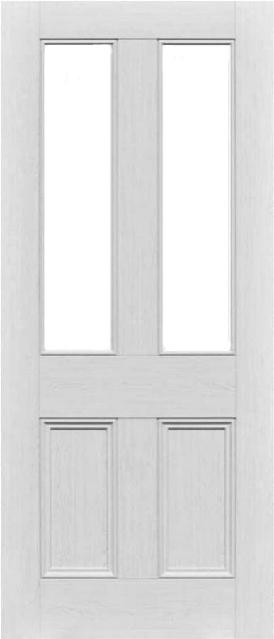 Toulouse 2-Panel 2-Light White Door (pre-finished)