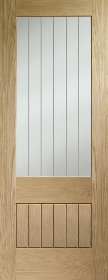 Suffolk Essential 2XG Oak with Clear Etched Glass (un/pre-finished)