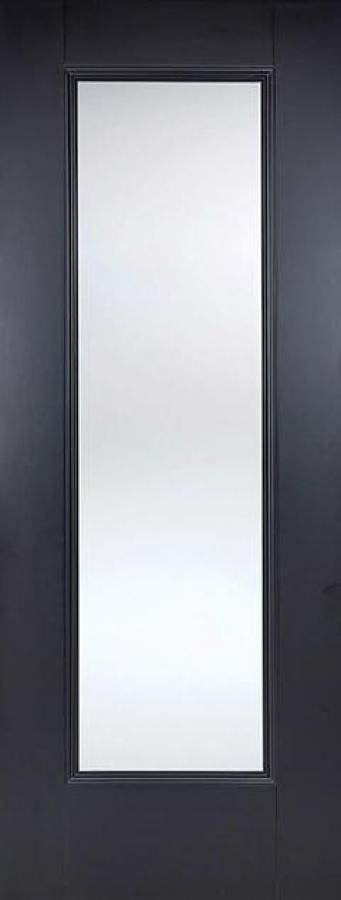 Eindhoven Black Primed Plus Internal Door with Clear Glass