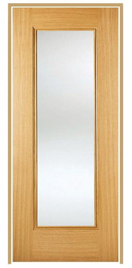 Eindhoven Oak Prehung Internal Door with Clear Glass (pre-finished)