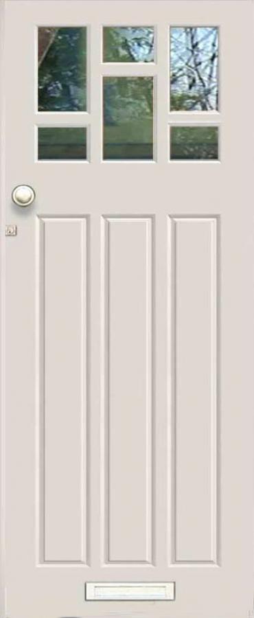 Traditional Dayna 3 Panel 6 Light External Hardwood Door (made to measure)