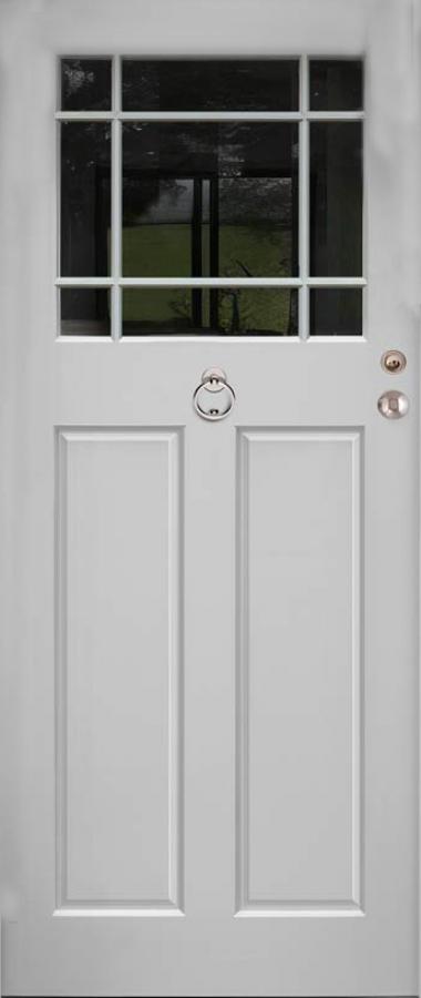 Traditional Devon 2 Panel 9 Light External Hardwood Door (made to measure)