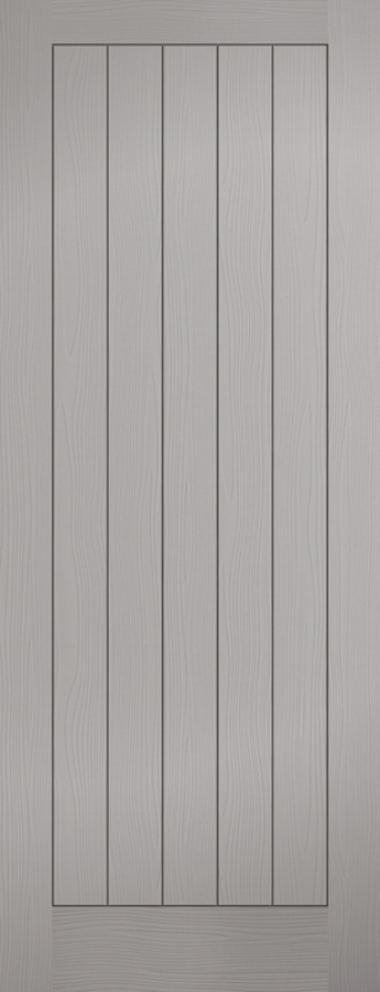 Vertical 5 Panel Textured Grey Fire Door (FD30)