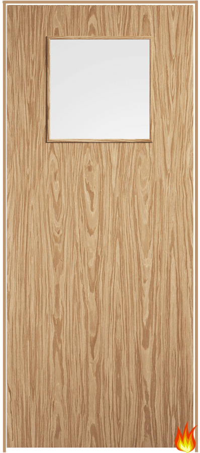 1G Pre-finished Oak Prehung Fire Door with Clear Glass (FD30)