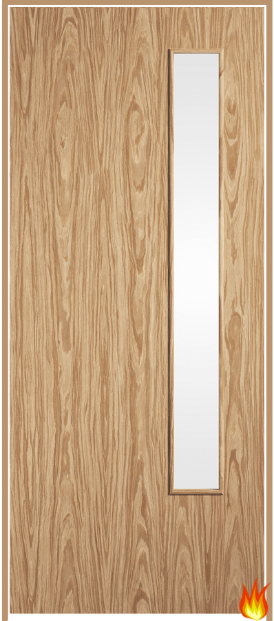 20G Pre-finished Oak Prehung Fire Door with Clear Glass (FD30)