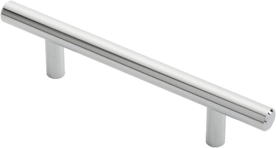 Steel T-Bar Kitchen & Cupboard Pull Handle - Polished Chrome