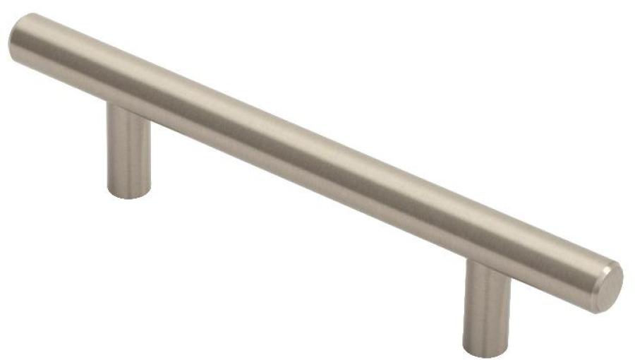 Steel T-Bar Kitchen & Cupboard Pull Handle - Satin Nickel
