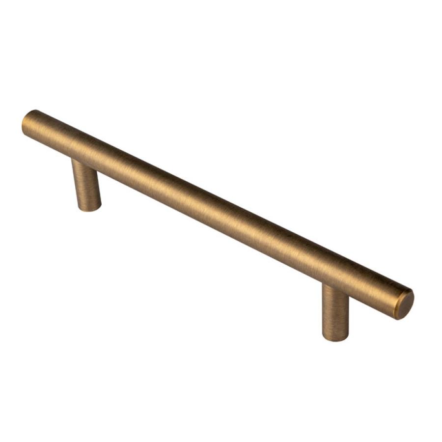 Steel T-Bar Kitchen & Cupboard Pull Handle - Antique Brass