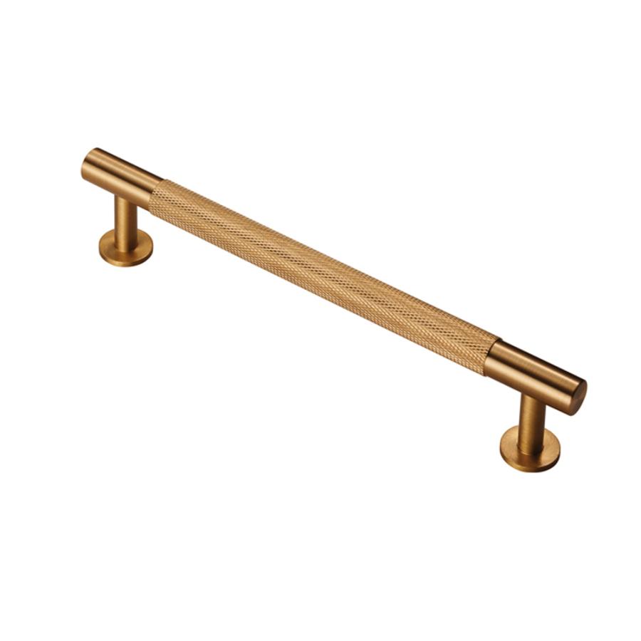 Knurled Kitchen & Cupboard Pull Handle - Satin Brass