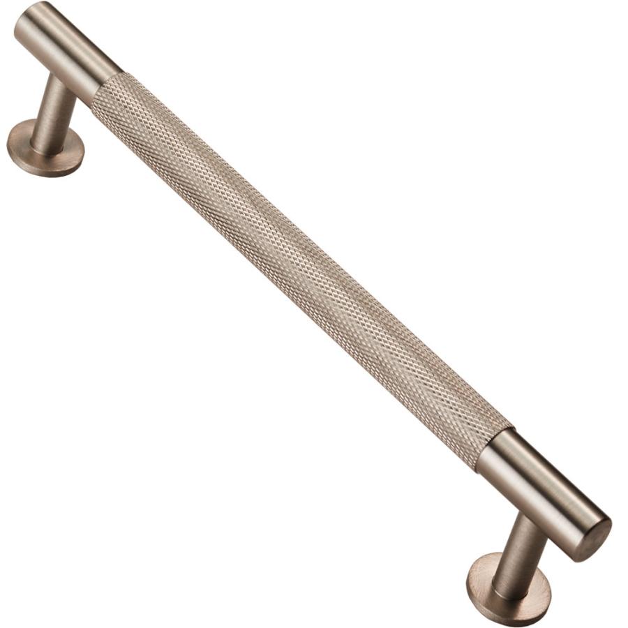 Knurled Kitchen & Cupboard Pull Handle - Satin Nickel