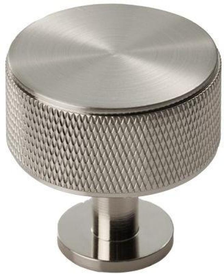 Knurled Radio Cupboard Knob - Satin Nickel