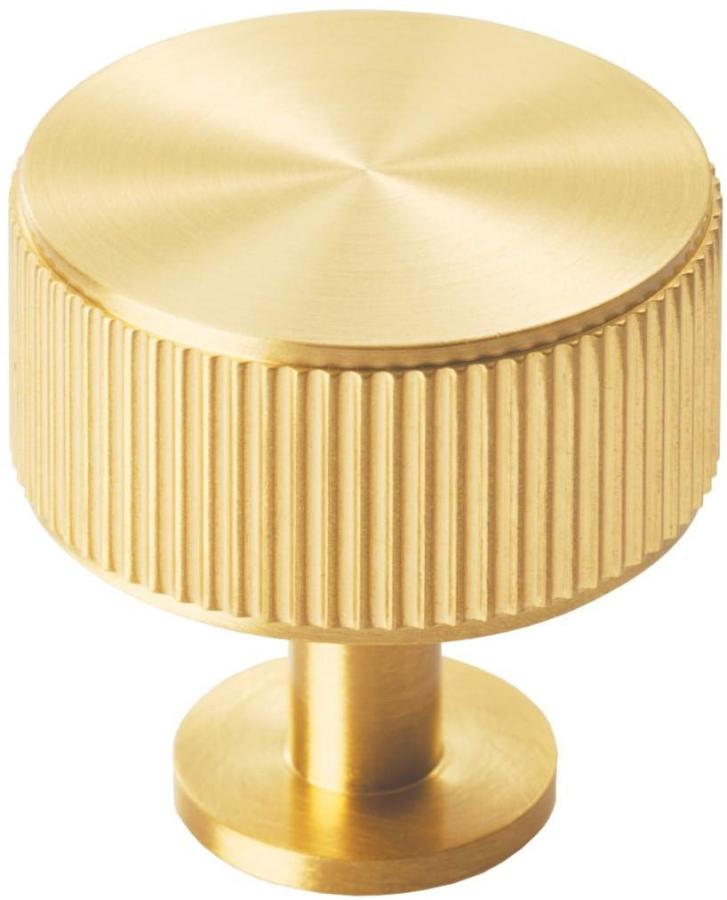 Lines Radio Cupboard/Wardrobe Knob - Satin Brass