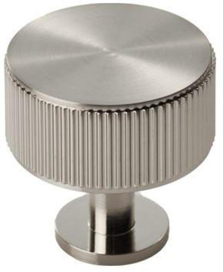 Lines Radio Cupboard/Wardrobe Knob - Satin Nickel