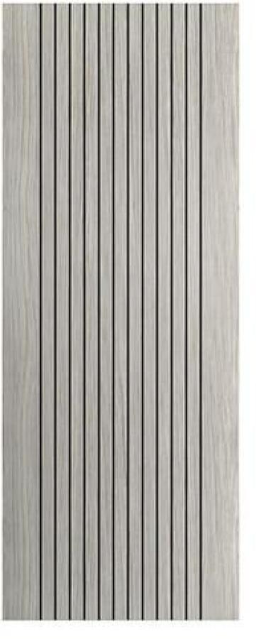 Aria Light Grey Laminate Door with Black Painted Grooves
