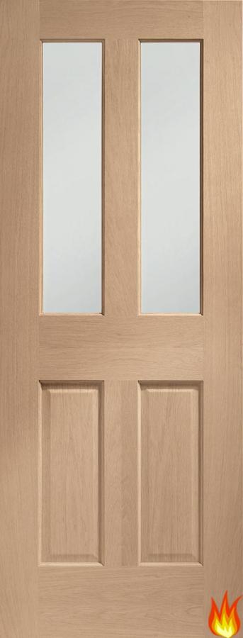 Malton Internal Oak Fire Door (clear glass)