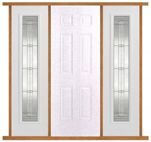 GRP 6 Panel White Front Door with Elegant Sidelights