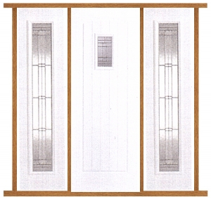 GRP Cottage White Front Door with Sidelights