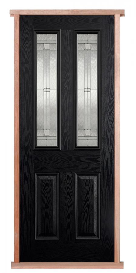 Composite Malton Black & White Pre-hung External Door Set