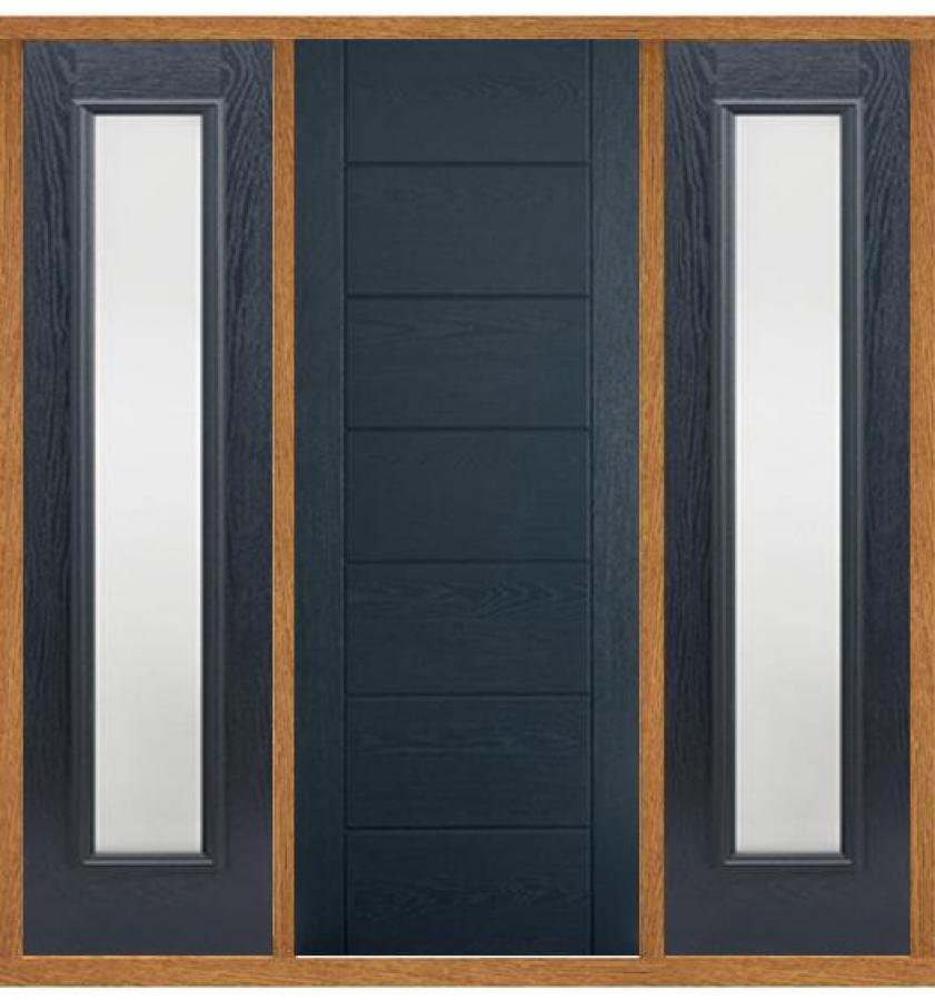 GRP Modica Grey Front Door with Sidelights