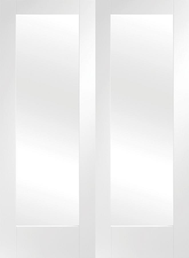 Pattern 20 White Primed Internal French Doors