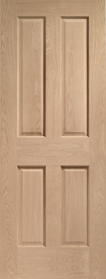 Victorian 4 Panel Internal Oak Door (non raised mouldings)