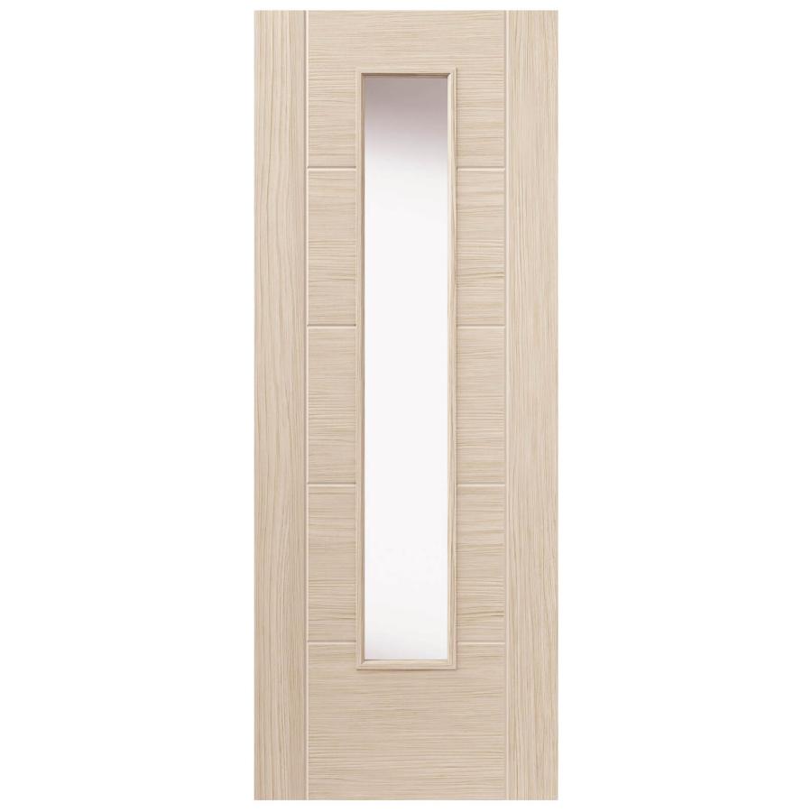 Tigris Ivory Laminate Door with Clear Glass