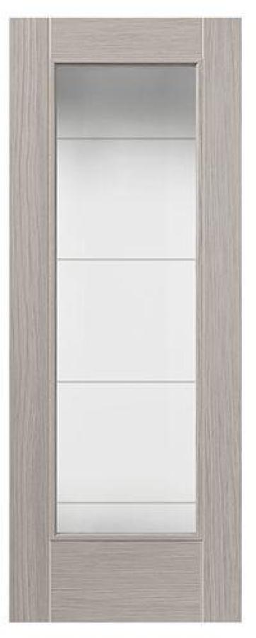 Tigris Light Grey Laminate Door with Clear Glass (full)