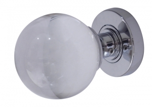 JH5201 Plain Ball Glass Mortice Knob