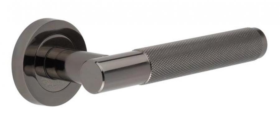 Jedo Bari Knurled Door Handles - Black Nickel