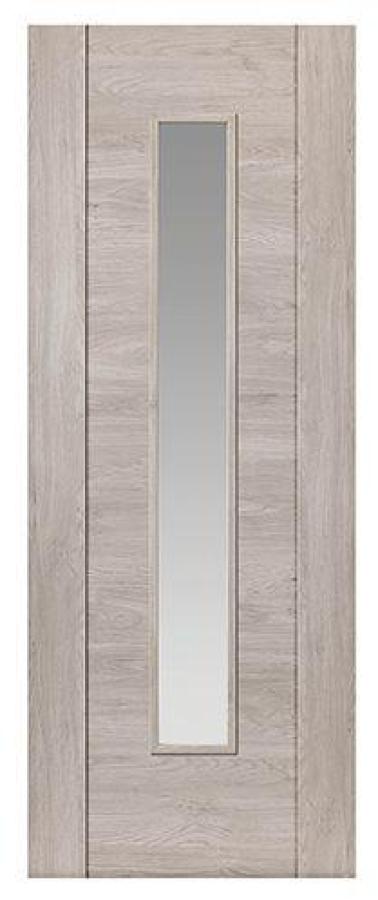 Alabama Light Grey Laminate Door with Clear Glass