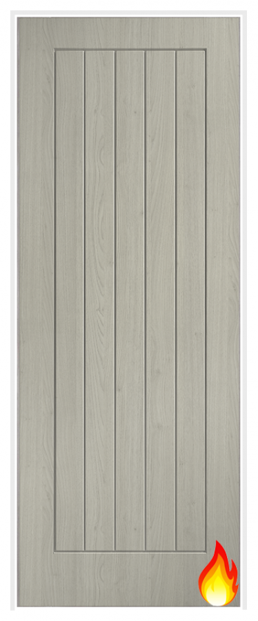 Cottage Light Grey Laminate Prehung Fire Door