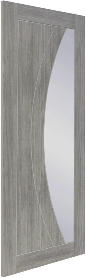 Salerno White Grey Internal Laminate Door with Clear Glass