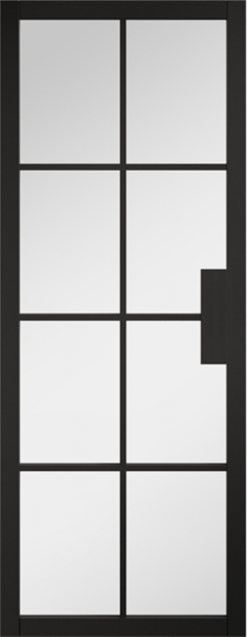 Malvern Black (pre-finished) Internal Door with Clear Glass