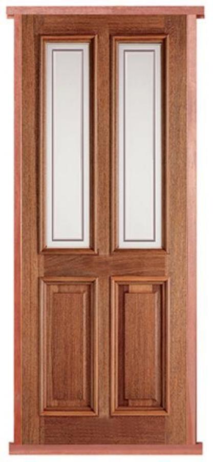 Derby Hardwood Etched Pre-hung Door Set (62mm middle stile)