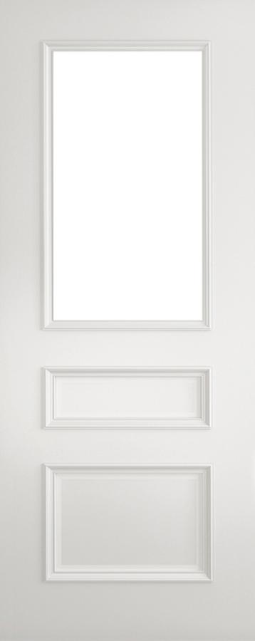 Mayfair 3 Panel White Internal Door with Clear Bevelled Glass