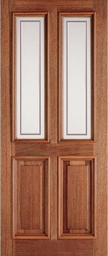 Derby Etched External Hardwood Door (62mm middle stile)