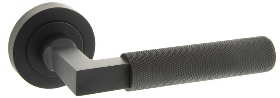 Cartwright Matt Black Designer Lever on Round Rose