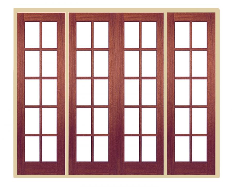 Pattern GTP External Hardwood French Doors with Sidelights