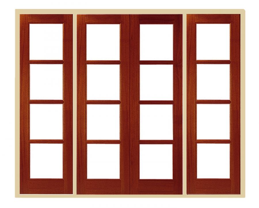 Pattern 70 External Hardwood French Doors with Sidelights