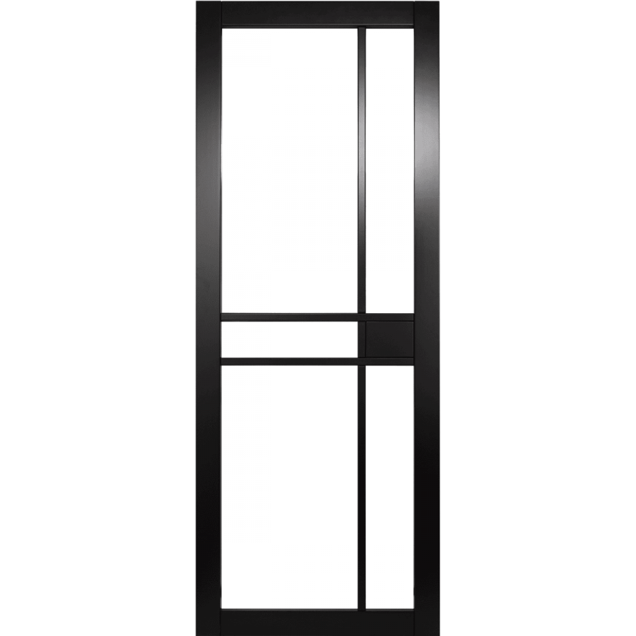 Naples Black Internal Door with Clear Glass (pre-finished)