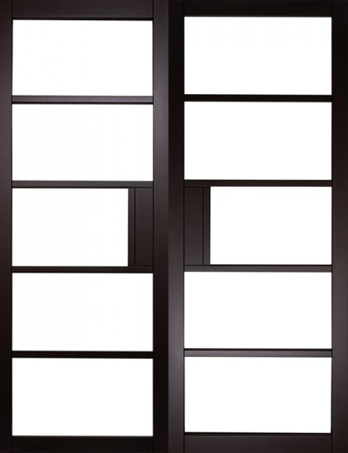 Venice Black Double Doors with Clear Glass (deluxe primed)