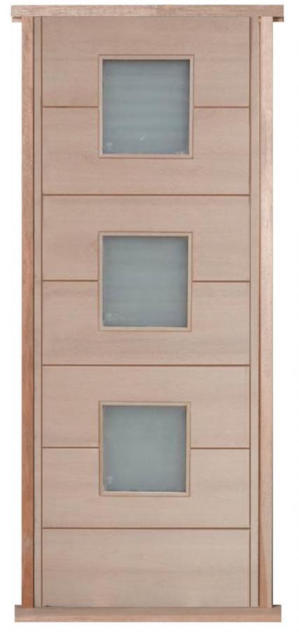 Modena 3-Light Hardwood External Pre-hung Door Set