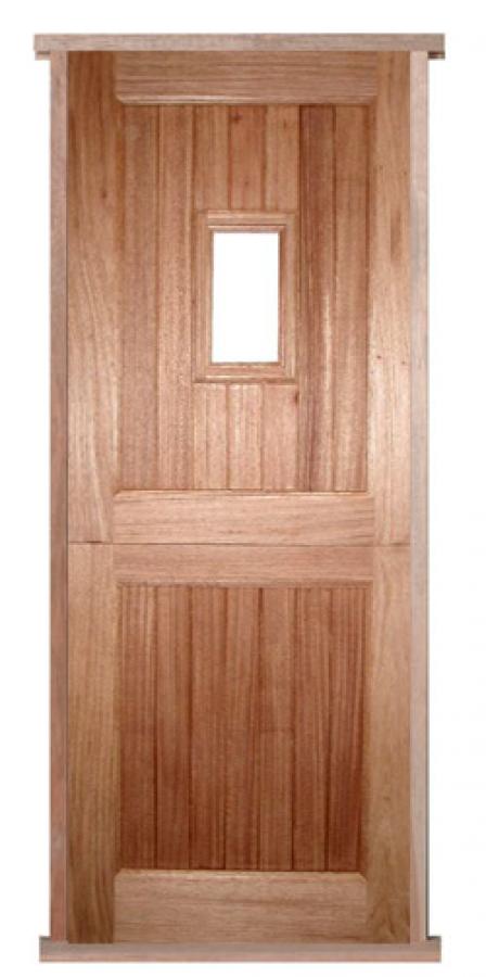 Straight Top 1-Light Hardwood Pre-hung Stable Door Set