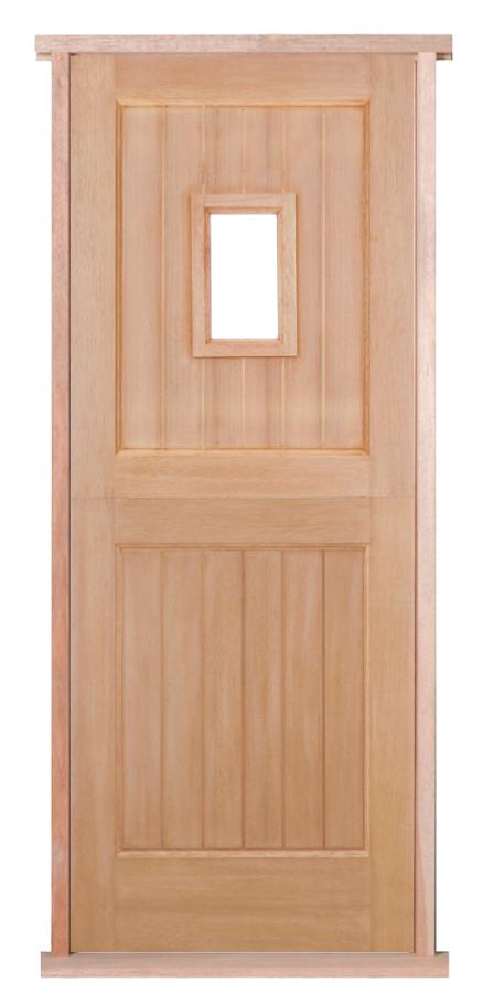 Straight Top 1-Light Hardwood Pre-hung Stable Door Set