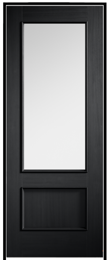 Murcia Charcoal Black (grained) Prehung Door with Clear Glass