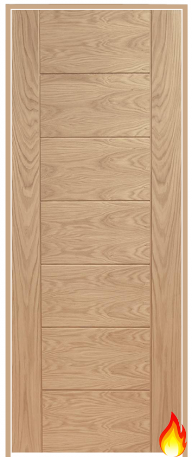 Carini 7P Oak Prehung Fire Door (pre-finished) FD30