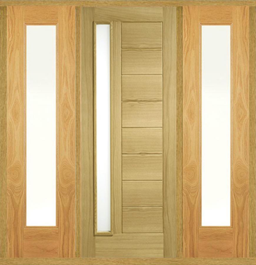 Goodwood Obscure Glazed Oak Front Door with Sidelight/s